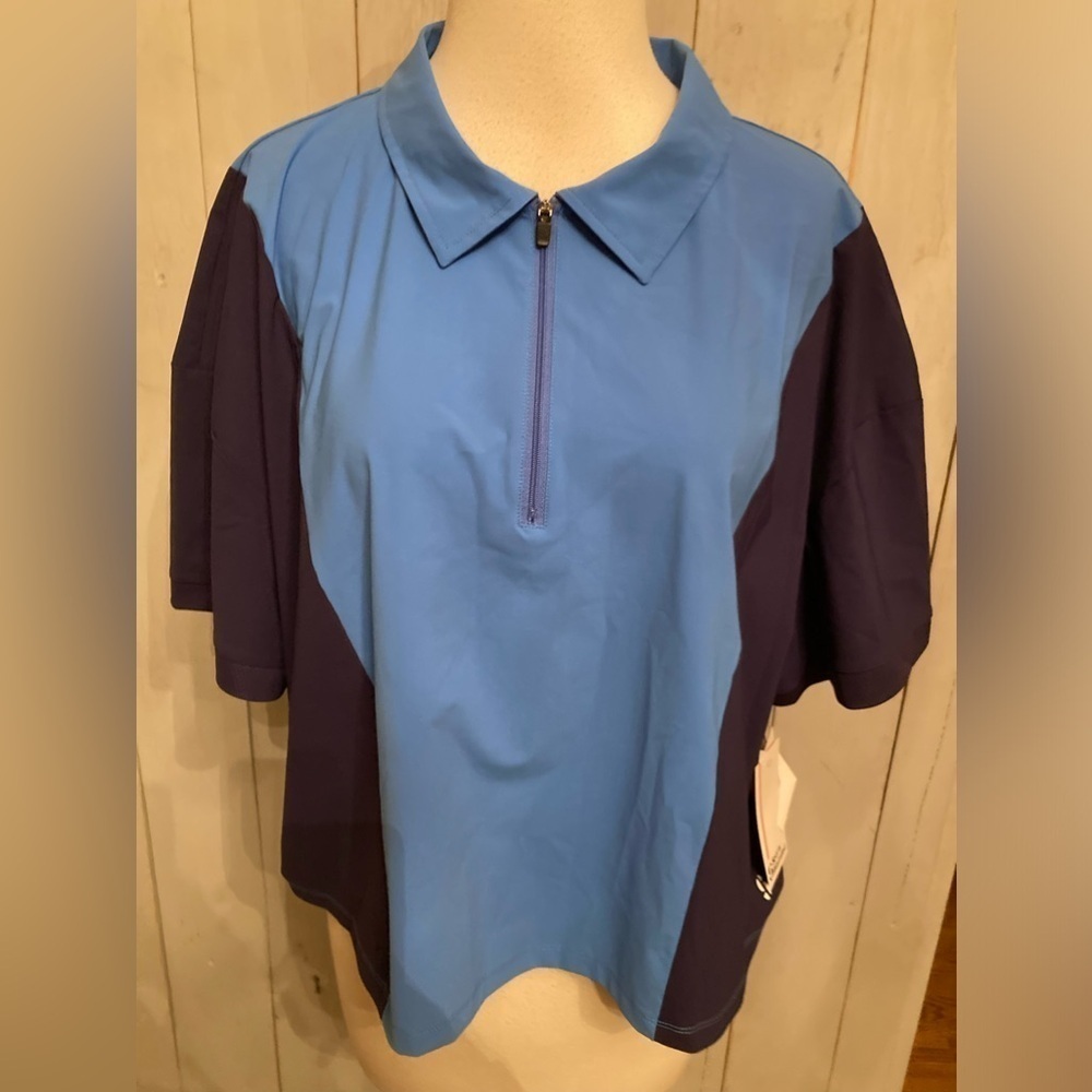 Sports Illustrated Blue Short Sleeve Gym Yoga T Shirt Womens Size 2X Top NWT’s